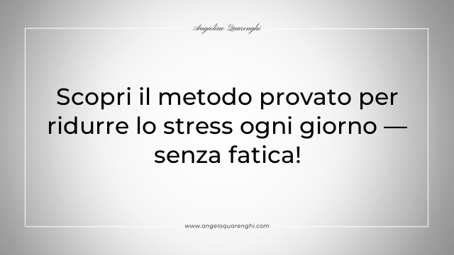 Scopri il metodo provato per ridurre lo stress ogni giorno — senza fatica!